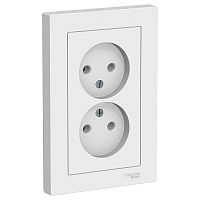 Розетка без заземления Systeme Electric AtlasDesign 1-м. 2 мод. белый картинка